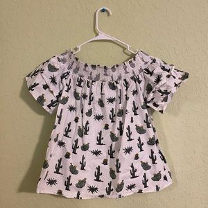 blue rain cactus scrunch top